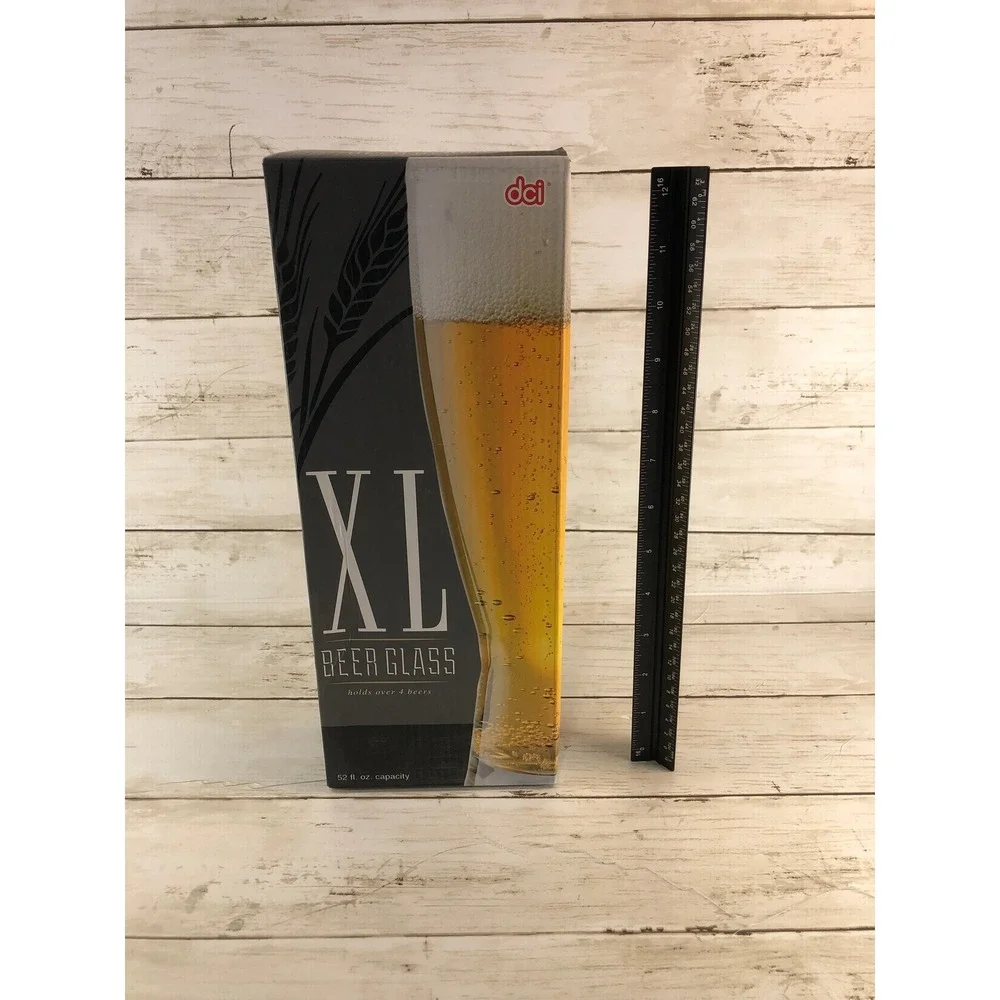 DCI XL Beer Glass 52‎ oz Oversized Novelty Giant Pilsner Glass Holds 4 Beers New